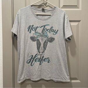 Not Today Heifer Graphic Tee — Cow Wearing A Bandana Print